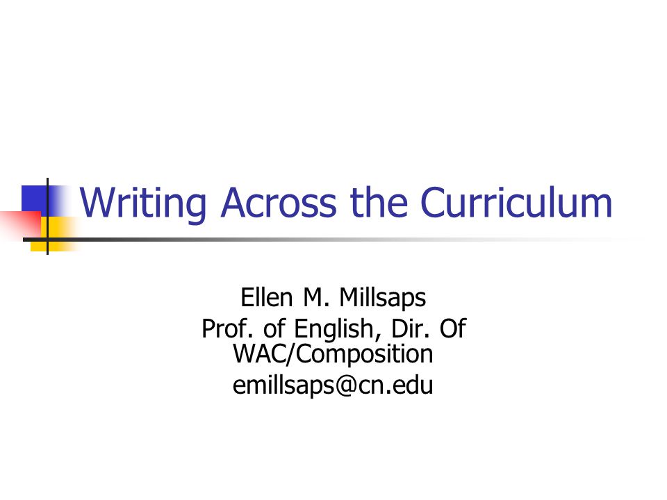 writing across the curriculum ppt